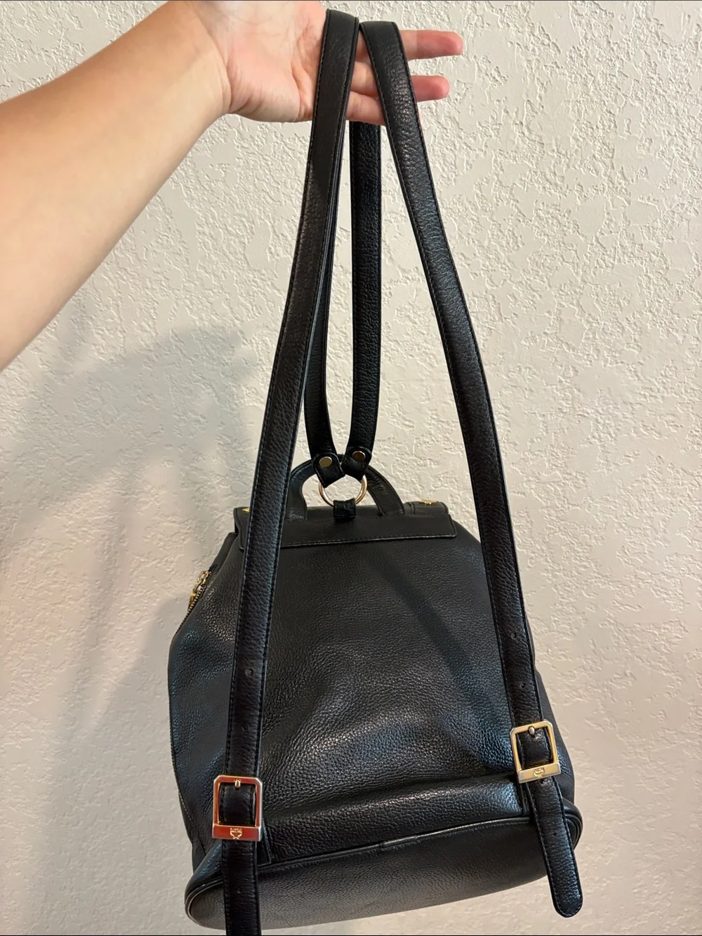 MCM Black Leather Backpack Made in Germany